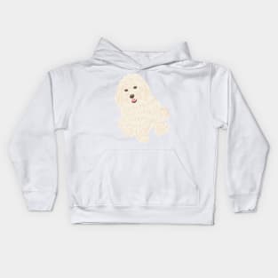 Maltipoo Smiling Sitting Kids Hoodie